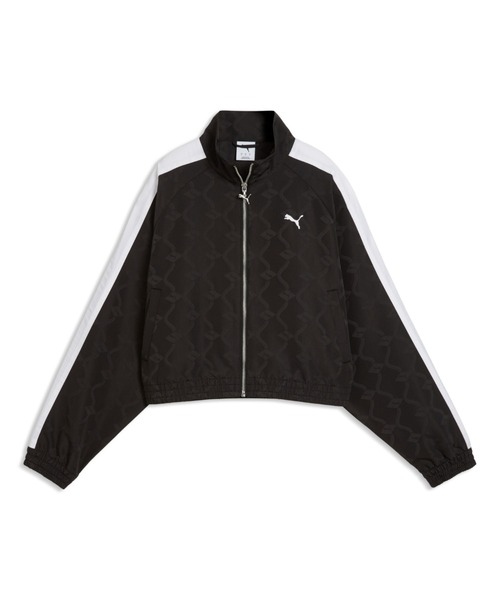 PUMA(プーマ)の「PUMA プーマ ウィメンズ T7 ジャガード ウーブン リラックスド トラックジャ(ブルゾン・レディース・ブラウン系その他4/ブラック・MEDIUM/SMALL/LARGE)」の1枚目の写真
