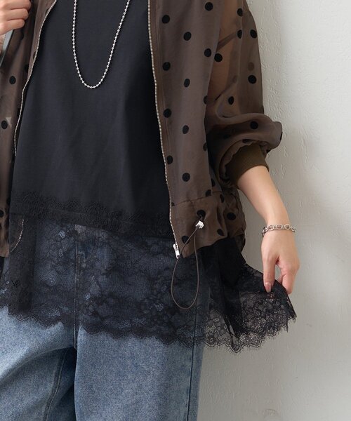 Remind me and forever(リマインドミーアンドフォーエバー)の「【プチプラ/即着映え!】裾レースノースリプルオーバー(シャツ/ブラウス・レディース・アイボリー/ブラック・FREE)」の15枚目の写真