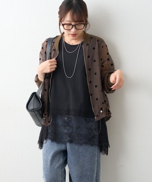 Remind me and forever(リマインドミーアンドフォーエバー)の「【プチプラ/即着映え!】裾レースノースリプルオーバー(シャツ/ブラウス・レディース・アイボリー/ブラック・FREE)」の17枚目の写真