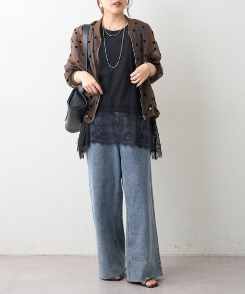 Remind me and forever(リマインドミーアンドフォーエバー)の「【プチプラ/即着映え!】裾レースノースリプルオーバー(シャツ/ブラウス・レディース・アイボリー/ブラック・FREE)」の18枚目の写真