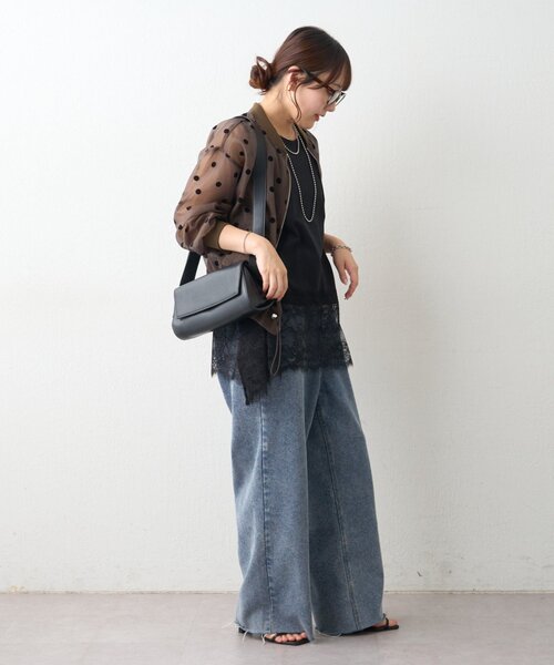 Remind me and forever(リマインドミーアンドフォーエバー)の「【プチプラ/即着映え!】裾レースノースリプルオーバー(シャツ/ブラウス・レディース・アイボリー/ブラック・FREE)」の21枚目の写真