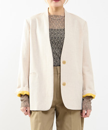 SOFFITTO（ソフィット）の「【A_ エース】リネン混ノーカラージャケット（ノーカラージャケット）」