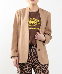 SOFFITTO（ソフィット）の「【A_ エース】リネン混ノーカラージャケット（ノーカラージャケット）」