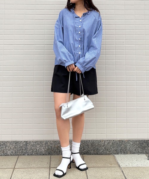 ISOOK（アイスー）の「【ISOOK / アイスー】フリルネックストライプブラウス / 柄シャツ 長袖 春服 春トップス ボタン ブルー ホワイト ZOZOTOWN限定（シャツ/ブラウス・レディース・ブルー/ホワイト・FREE）」の12枚目の写真