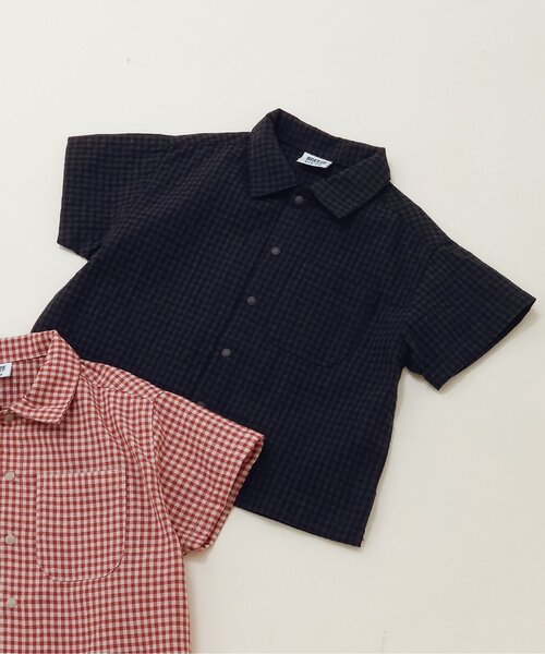 BREEZE(ブリーズ)の「【リンク】ギンガムチェックシャツ(シャツ/ブラウス・キッズ・レッド/ブラック・140/130/120/110/100/90/80)」の2枚目の写真