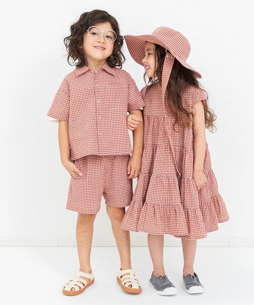 BREEZE(ブリーズ)の「【リンク】ギンガムチェックシャツ(シャツ/ブラウス・キッズ・レッド/ブラック・140/130/120/110/100/90/80)」の7枚目の写真