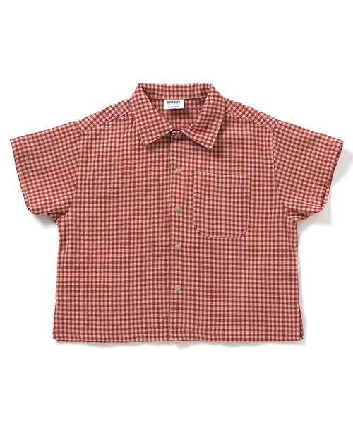 BREEZE(ブリーズ)の「【リンク】ギンガムチェックシャツ(シャツ/ブラウス・キッズ・レッド/ブラック・140/130/120/110/100/90/80)」の3枚目の写真