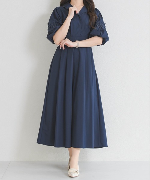 MISCH MASCH(ミッシュマッシュ)の「2026春夏新作 レース切替バルーンスリーブシャツワンピース(シャツワンピース・レディース・グレー/ブルー/ネイビー・M/S)」の7枚目の写真