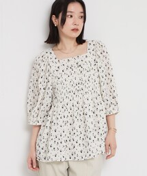 THE SHOP TK | 大人のフェミニンスタイルに 花柄楊柳シャーリングブラウス(シャツ/ブラウス)