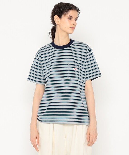 DANTON（ダントン）の「Women’s Short Sleeve Pocket T-shirt Stripe（Tシャツ/カットソー・レディース・レッド系その他/ブラック系その他/ホワイト系その他5/ブルー系その他5/ベージュ系その他/イエロー系その他/ブルー系その他・M/S/XS）」の2枚目の写真