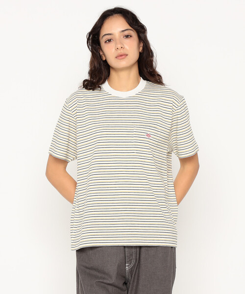 DANTON（ダントン）の「Women’s Short Sleeve Pocket T-shirt Stripe（Tシャツ/カットソー・レディース・レッド系その他/ブラック系その他/ホワイト系その他5/ブルー系その他5/ベージュ系その他/イエロー系その他/ブルー系その他・M/S/XS）」の6枚目の写真