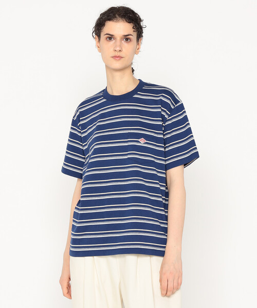 DANTON（ダントン）の「Women’s Short Sleeve Pocket T-shirt Stripe（Tシャツ/カットソー・レディース・レッド系その他/ブラック系その他/ホワイト系その他5/ブルー系その他5/ベージュ系その他/イエロー系その他/ブルー系その他・M/S/XS）」の5枚目の写真