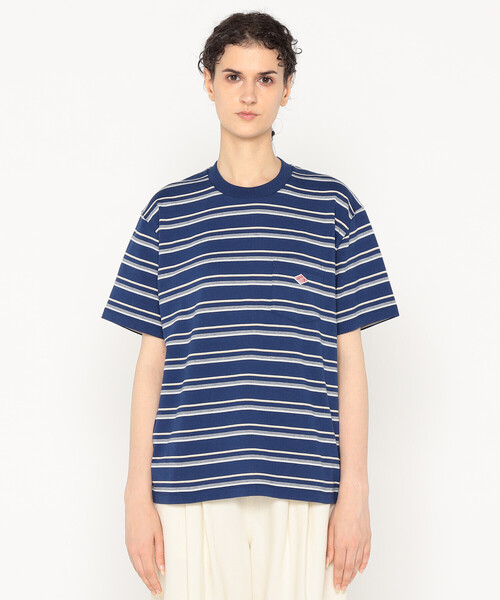 DANTON（ダントン）の「Women’s Short Sleeve Pocket T-shirt Stripe（Tシャツ/カットソー・レディース・レッド系その他/ブラック系その他/ホワイト系その他5/ブルー系その他5/ベージュ系その他/イエロー系その他/ブルー系その他・M/S/XS）」の9枚目の写真