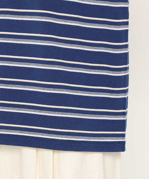 DANTON（ダントン）の「Women’s Short Sleeve Pocket T-shirt Stripe（Tシャツ/カットソー・レディース・レッド系その他/ブラック系その他/ホワイト系その他5/ブルー系その他5/ベージュ系その他/イエロー系その他/ブルー系その他・M/S/XS）」の16枚目の写真