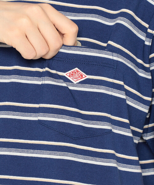 DANTON（ダントン）の「Women’s Short Sleeve Pocket T-shirt Stripe（Tシャツ/カットソー・レディース・レッド系その他/ブラック系その他/ホワイト系その他5/ブルー系その他5/ベージュ系その他/イエロー系その他/ブルー系その他・M/S/XS）」の17枚目の写真