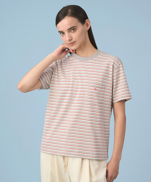 DANTON（ダントン）の「Women’s Short Sleeve Pocket T-shirt Stripe（Tシャツ/カットソー・レディース・レッド系その他/ブラック系その他/ホワイト系その他5/ブルー系その他5/ベージュ系その他/イエロー系その他/ブルー系その他・M/S/XS）」の7枚目の写真