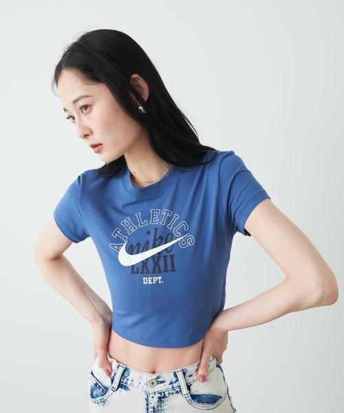 NIKE(ナイキ)の「ナイキ スポーツウェア チル ニット ウィメンズ スリム クロップド Tシャツ / Nike Sportswear Chill Knit Women's Slim Cropped T-Shirt IR7841-461 Mystic Navy(Tシャツ/カットソー・レディース・ブルー系その他・M/XS/XL/S/L)」の7枚目の写真