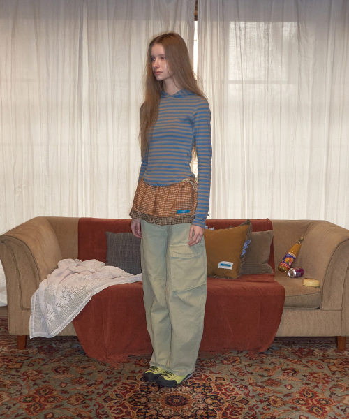 MAISON CREME（メゾンクレム）の「Check Frill layered skirt_ Mustard（スカート・レディース・その他・FREE）」の5枚目の写真