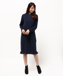 【WHO'S WHO gallery】SV裾フリンジニットロングOP