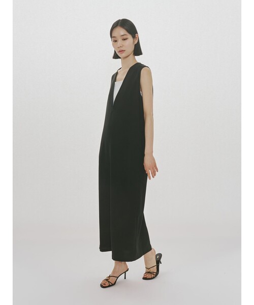 MIDIUMISOLID（ミディウミソリッド）の「MIDIUMISOLID for Ladies 2WAYスキッパーワンピース（ワンピース・レディース・チャコールグレー/ブラック・FREE）」の7枚目の写真