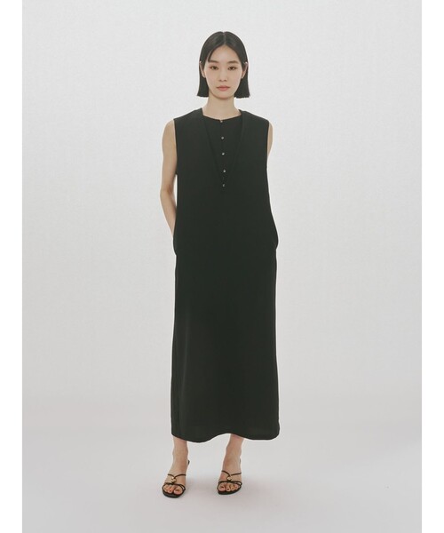 MIDIUMISOLID（ミディウミソリッド）の「MIDIUMISOLID for Ladies 2WAYスキッパーワンピース（ワンピース・レディース・チャコールグレー/ブラック・FREE）」の13枚目の写真