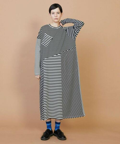 FRAPBOIS(フラボア)の「クワトロボーダー ワンピース(ワンピース・レディース・ブラック/マルチ・1)」の2枚目の写真