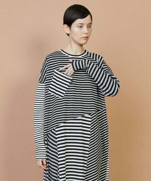 FRAPBOIS(フラボア)の「クワトロボーダー ワンピース(ワンピース・レディース・ブラック/マルチ・1)」の7枚目の写真