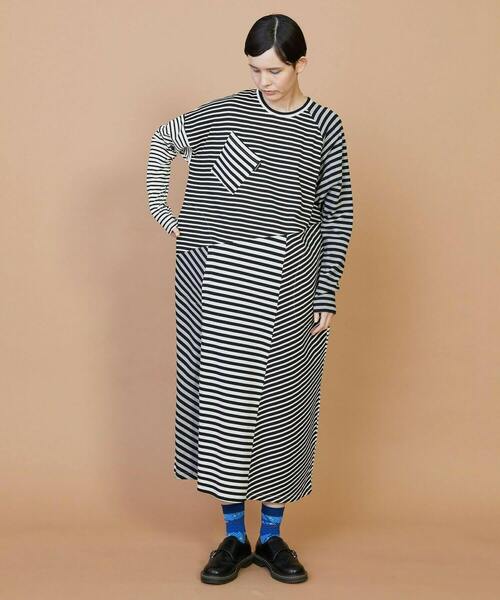 FRAPBOIS(フラボア)の「クワトロボーダー ワンピース(ワンピース・レディース・ブラック/マルチ・1)」の8枚目の写真