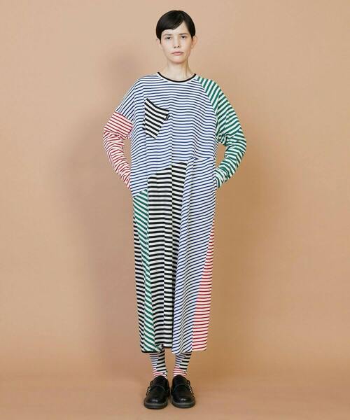 FRAPBOIS(フラボア)の「クワトロボーダー ワンピース(ワンピース・レディース・ブラック/マルチ・1)」の14枚目の写真