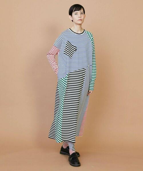 FRAPBOIS(フラボア)の「クワトロボーダー ワンピース(ワンピース・レディース・ブラック/マルチ・1)」の16枚目の写真