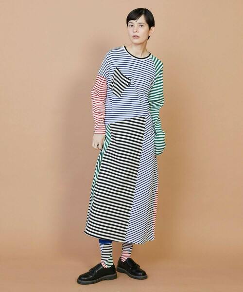 FRAPBOIS(フラボア)の「クワトロボーダー ワンピース(ワンピース・レディース・ブラック/マルチ・1)」の17枚目の写真