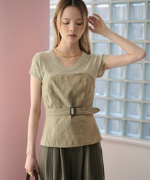 LAULEN | linen belted bustier /リネンベルト付きビスチェ(その他トップス)