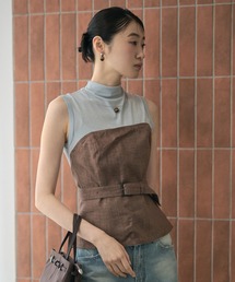 linen belted bustier /リネンベルト付きビスチェ