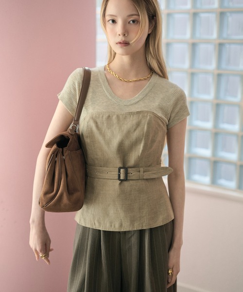 LAULEN（ローレン）の「linen belted bustier /リネンベルト付きビスチェ（その他トップス・レディース・ブラウン/ベージュ・S/M）」の7枚目の写真