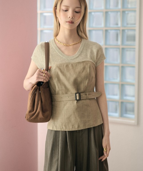 LAULEN（ローレン）の「linen belted bustier /リネンベルト付きビスチェ（その他トップス・レディース・ブラウン/ベージュ・S/M）」の8枚目の写真