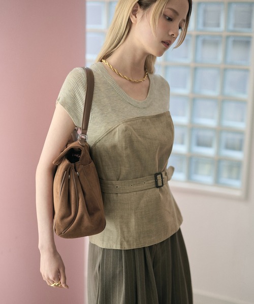 LAULEN（ローレン）の「linen belted bustier /リネンベルト付きビスチェ（その他トップス・レディース・ブラウン/ベージュ・S/M）」の9枚目の写真