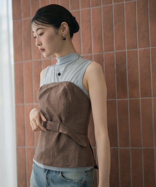 LAULEN（ローレン）の「linen belted bustier /リネンベルト付きビスチェ（その他トップス・レディース・ブラウン/ベージュ・S/M）」の19枚目の写真