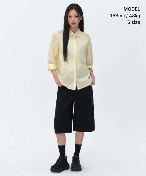 MUSINSA STANDARD WOMAN（ムシンサスタンダードウーマン）の「ウィメンズリラックスドオックスフォードシャツ[レモンクリーム]（シャツ/ブラウス・レディース・その他・X-SMALL/SMALL/MEDIUM/LARGE）」の2枚目の写真