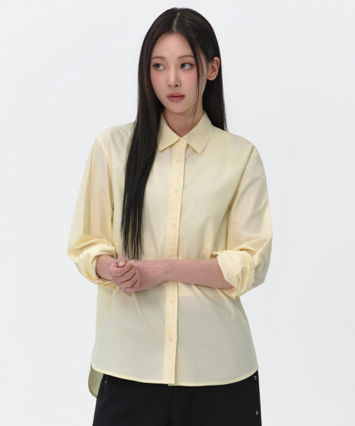 MUSINSA STANDARD WOMAN（ムシンサスタンダードウーマン）の「ウィメンズリラックスドオックスフォードシャツ[レモンクリーム]（シャツ/ブラウス・レディース・その他・X-SMALL/SMALL/MEDIUM/LARGE）」の3枚目の写真