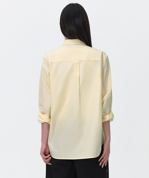 MUSINSA STANDARD WOMAN（ムシンサスタンダードウーマン）の「ウィメンズリラックスドオックスフォードシャツ[レモンクリーム]（シャツ/ブラウス・レディース・その他・X-SMALL/SMALL/MEDIUM/LARGE）」の4枚目の写真