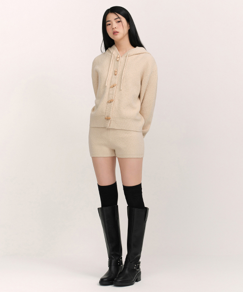 MUSINSA STANDARD WOMAN（ムシンサスタンダードウーマン）の「ウィメンズミニブークルニットショーツ[ライトベージュ]（その他パンツ・レディース・その他・SMALL/MEDIUM/LARGE）」の5枚目の写真