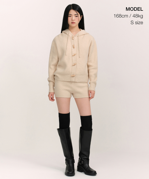 MUSINSA STANDARD WOMAN（ムシンサスタンダードウーマン）の「ウィメンズミニブークルニットショーツ[ライトベージュ]（その他パンツ・レディース・その他・SMALL/MEDIUM/LARGE）」の6枚目の写真