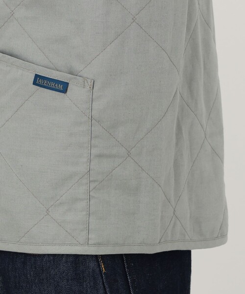 LAVENHAM(ラベンハム)の「LAVENHAM UNWADDED THORNHAM リネンコットン キルティングベスト(ベスト・メンズ・ライトグリーン/ブラック・M/L)」の11枚目の写真