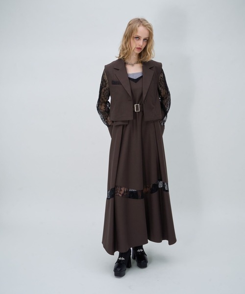 HARE(ハレ)の「レースキリカエキャミワンピース(HARE)(ワンピース・レディース・ブラック/グレー/ボルドー/ブラウン/ブラック系その他/グレー系その他・FREE)」の13枚目の写真
