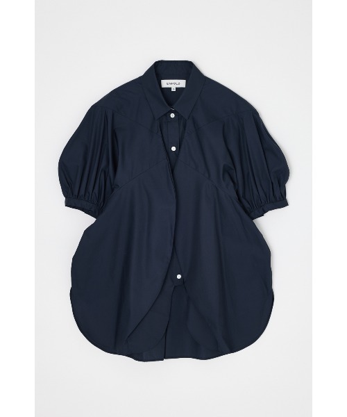 ENFOLD(エンフォルド)の「PUFF SHIRT(シャツ/ブラウス・レディース・ホワイト/ダークネイビー・38)」の2枚目の写真