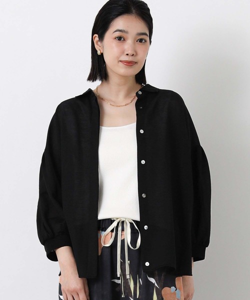 Gready Brilliant(グレディブリリアン)の「シアー天竺衿付きパフスリーブカットソー(Tシャツ/カットソー・レディース・コーラルピンク/ブラック/オフホワイト/ベージュ・FREE)」の22枚目の写真
