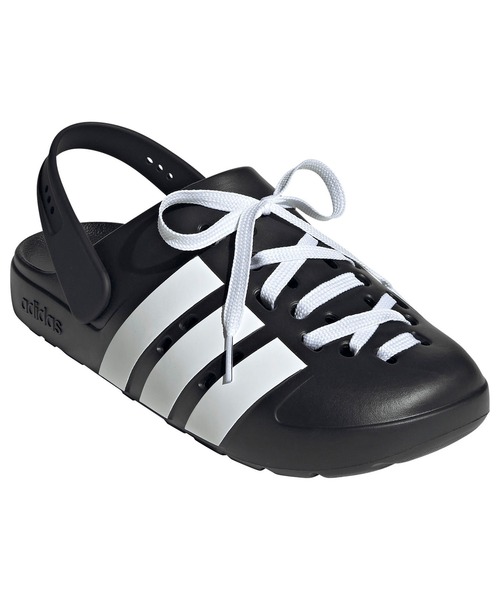 adidas(アディダス)の「adidas アディダス ADILETTE CLOG LACE U アディレッタ クロッグ JR4025 JR4027(サンダル・メンズ・ブラック×ホワイト/ホワイト×ブラック・22.5cm/23.5cm/24.5cm/25.5cm/26.5cm/27.5cm)」の1枚目の写真