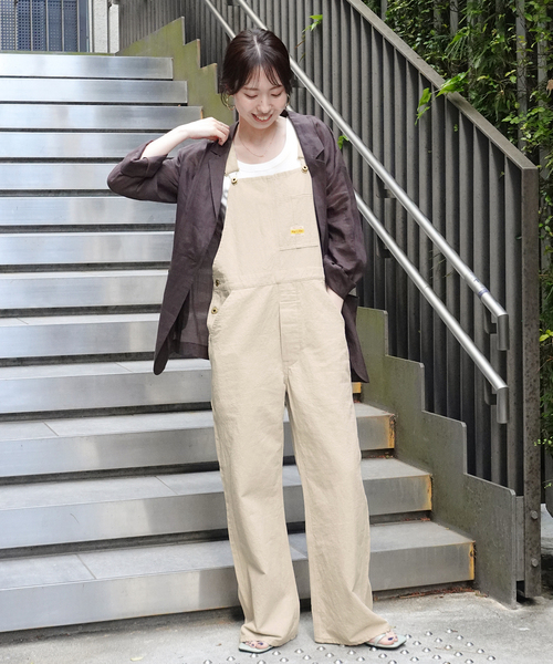 Spick & Span(スピックアンドスパン)の「PAY・DAY / ペイデイ 別注コットンリネンオーバーオール(サロペット/オーバーオール・レディース・ブラック/ベージュ・38/36)」の4枚目の写真
