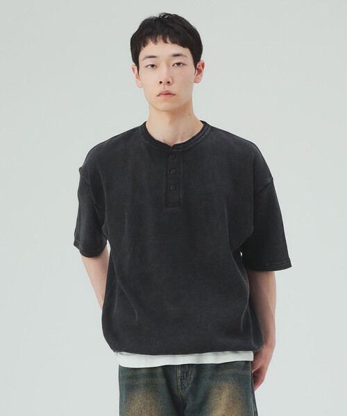 BEAMS HEART(ビームスハート)の「【7/9値下げ】加工 ヘンリーネック ワッフル Tシャツ(ユニセックス)(Tシャツ/カットソー・メンズ・ブラック/ブラウン・SMALL/MEDIUM/LARGE)」の10枚目の写真