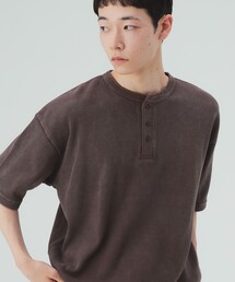 【7/9値下げ】加工 ヘンリーネック ワッフル Tシャツ(ユニセックス)